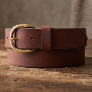 Cinturón Casual de Cuero Genuino PRIMEFIELD ENTERPRISES, Color Sólido, Hebilla de Metal, Estilo Resistente y Duradero - Product Image 3