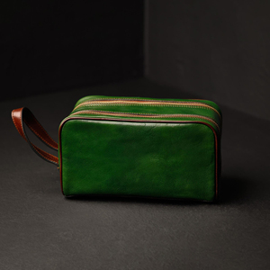 Premium Leather Toiletry Bag Travel Organizer Dopp <b>Kit</b> <b>Men</b> Cosmetic <b>Shaving</b> Storage Pouch Bag LTB-0104 - Product Image 3