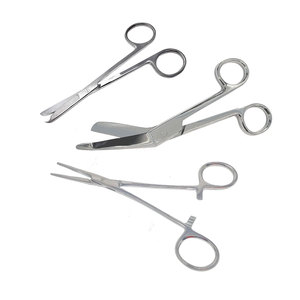 ชุดกรรไกรผ่าตัดสแตนเลสแบบแมนนวล 3 ชิ้น พรีเมียม ได้รับการรับรองมาตรฐาน MOL & CE กรรไกรตัดไหมเย็บแผลแบบขัดเงา กรรไกรตัดผ้าพันแผลลิสเตอร์ - Product Image 1