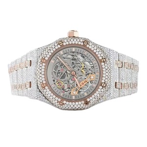 Reloj Mecánico de Lujo para Hombre con Diamantes Moissanite de Alta Calidad, Correa de Goma, Estilo Hip Hop, Regalo de Cumpleaños Perfecto para Cualquier Ocasión - Product Image 1