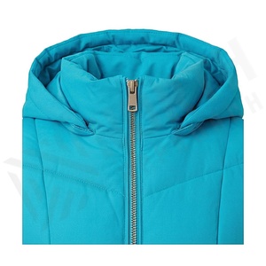 Hooded Quilted Waterproof <b>Bubble</b> Jacket Black Full Sleeve Winter Windproof Cotton Shell Knitted Fabric Polyester Filling Stand - Product Image 4