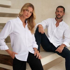 Camisa de Esmoquin Formal Unisex BEAM, Cuello Mao, 60% Algodón, 40% Tejido de Punto, Transpirable, Ecológica, 220g - Product Image 6