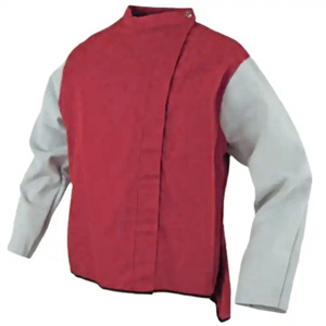 เสื้อแจ็คเก็ตเชื่อมงานหนัก คุณภาพพรีเมียม ผ้าฝ้ายเจาะรูสะท้อนแสง หนังวัวแท้ ป้องกันความร้อนและประกายไฟ - Product Image 5