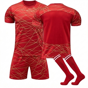 Conjunto de Camiseta de Fútbol Geométrica Negra para Hombre, Manga Corta, Cuello Redondo, Poliéster que Absorbe la Humedad, Uniforme de Fútbol para Adultos, Todas las Temporadas - Product Image 6