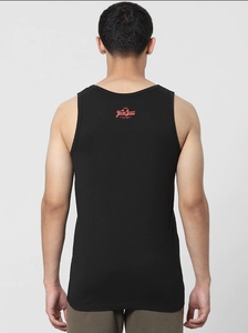Camiseta sin mangas de algodón negra para hombre, diseño original de alta calidad, cuello redondo, informal, transpirable, con logotipo frontal - Product Image 4