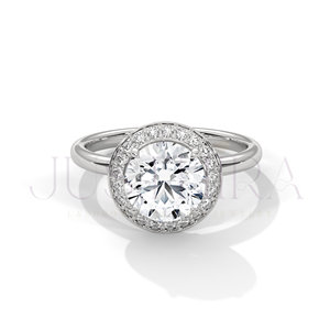 Elegant Design 14k Rose Gold Engagement <b>Ring</b> Classic <b>Proposal</b> <b>Ring</b> With Round Cut Moissanite Diamond Wedding Jewelry Gift - Product Image 3