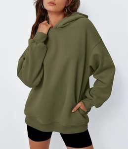 Sweat-shirts d'hiver pour femmes de haute qualité, vente en gros, broderie personnalisée sur le devant, impression, sweat-shirt respirant en polyester/coton écologique - Product Image 3
