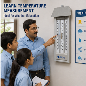 Termómetro de pared Zeal para temperatura mínima y máxima, para uso en húmedo y seco |   Instrumento de Monitoreo de Temperatura Interior y Exterior con Escala Celsius y Fahrenheit - Product Image 2