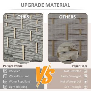 Divisorio Pieghevole a 4 Pannelli in Legno Grigio Misto Autoportante per Privacy, Ideale per Casa e Ufficio - Product Image 5