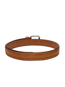 Cinturón de Cuero Genuino, Piel de Vaca, Color Sólido, Hebilla Rectangular Plateada, Estilo Casual, Duradero, 2.5 Pulgadas de Ancho - Product Image 4
