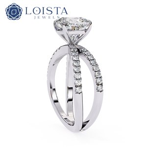 Bague de fiançailles en or massif avec diamant de laboratoire certifié IGI, taille coussin allongée, bijoux pour femmes - Product Image 3