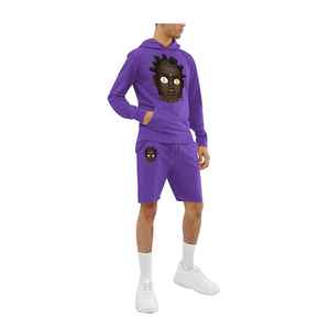 Ensemble deux pièces décontracté pour homme : sweat à capuche et short en molleton French Terry, idéal pour le jogging - Product Image 4