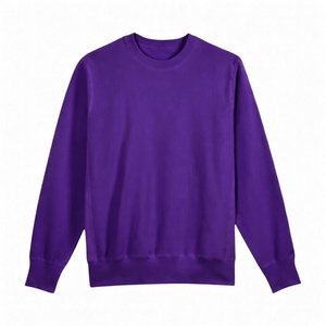 Sweat-shirt en coton pour homme de haute qualité, très vendu, couleur unie, logo personnalisé, épaules tombantes, col rond, coupe oversize, automne - Product Image 2