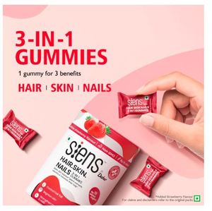 Gomitas Siens By Dabur 3 en 1 para Cabello, Piel y Uñas, Aclara la Piel, Controla la Caída del Cabello, Fortalece el Cabello y las Uñas, Paquete de 2 - Product Image 2