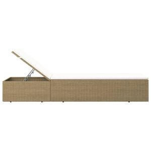 Lettino in Poly Rattan marrone e crema bianco - Product Image 4