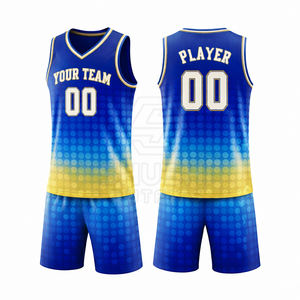 ชุดบาสเก็ตบอลคุณภาพสูง ระบายอากาศได้ดี ดีไซน์สั่งทำได้ ผลิตจากโพลีเอสเตอร์ 100% บริการขายส่งแบบ OEM พร้อมสีและโลโก้ตามสั่ง - Product Image 1