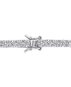 Lab Grown White <b>Sapphire</b> <b>Tennis</b> <b>Bracelet</b> ( 4-1/4 ct. t.w.) in Sterling Silver (Also Available in 18k Gold Plated over Sterling S - Product Image 4