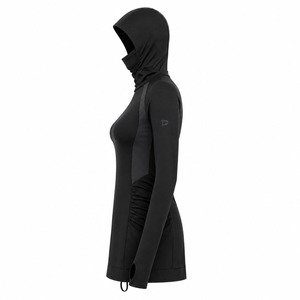 Haut de maillot de bain intégré avec capuche hijab, manches longues, résistant au chlore, UPF 50+, tunique burkini - Product Image 3