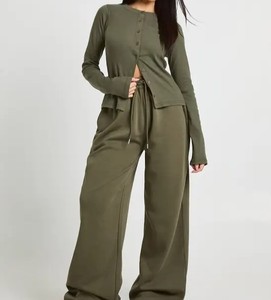 Conjunto de Sudadera y Pantalones Deportivos de Algodón para Mujer, Logotipo Personalizado, OEM ODM, Fabricante de Ropa al por Mayor de Marca Privada - Product Image 1