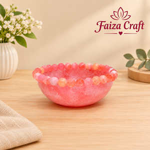 Tazón de Resina Ecológico Faiza Craft, Diseño Clásico con Puntos Rosados, para Servir Bocadillos, Palomitas, Nueces, Dulces - Product Image 4