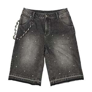 Pantalones Cortos Elásticos de Algodón 100% con Lavado Ácido Estilo Vintage Personalizados para Hombre y Mujer, Ropa Urbana Casual, Proveedor Mayorista - Product Image 1