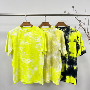 <b>Tie</b>-Dye Short Sleeve Men's T-Shirt 100% Cotton Regular Fit O-Neck Casual Jersey <b>Knitted</b> Breathable Patterned Design - Product Image 5