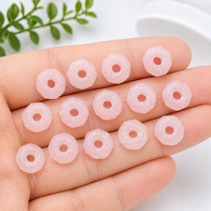 12mm Rose Quartz Raw Rough Gemstone <b>Bead</b> <b>Large</b> Hole 4mm Drilled Natural Stone Nugget DIY Jewelry Making Craft Wholesale Supply - Product Image 5