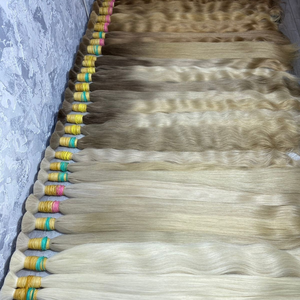 ผมต่อผมมนุษย์บริสุทธิ์24นิ้ว100กรัมเวียดนาม100% บริสุทธิ์เป็นกลุ่มฟอกขาวสีอ่อนธรรมชาติทอ - Product Image 1