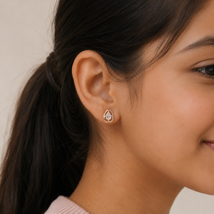 18K Solid Gold Pear Cut Moissanite Drop <b>Stud</b> <b>Earrings</b> for Women High Polish Modern Wedding Party <b>Fine</b> Jewelry Gift - Product Image 1