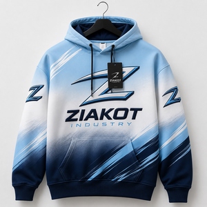 Sudadera con Capucha Deportiva de Moda, Gris, Blanco y Negro, con Diseño Degradado, Personalizada y Cosida, la Más Vendida de la Industria, Venta al Por Mayor Directa - Product Image 3