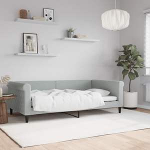 Sofá Cama Gris Claro, Diseño Cómodo - Product Image 1