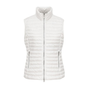 Women's High Quality Slim Fit Breathable Knitted 100% Polyester <b>Zipper</b> Pockets Winters Warm Collar Design Sleeveless Quilted - Product Image 1