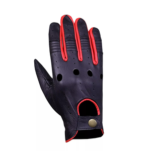 High Quality Men Classic Retro Style Chauffeur PU Leather Breathable Full Finger Button Closure Touch Screen Thermal <b>Gloves</b> - Product Image 2