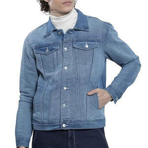 <b>Men's</b> Classic <b>Denim</b> <b>Jacket</b> Regular Fit Turn-Down Collar Washed Cotton Casual Style Autumn Wear - Product Image 1