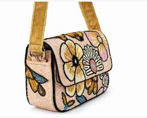 Bolso de Hombro Cuadrado de Lujo Hecho a Mano con Cuentas y Flores, Cartera de Noche para Mujer con Lentejuelas Bordadas, Elegante Bolso de Fiesta de Diseñador con Anillo de Nylon - Product Image 2