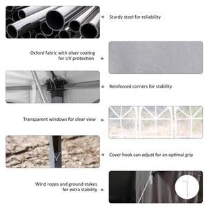 Tenda Pop-up per Feste 10FT X 20FT con 4 Pareti Laterali, Colore Caffè - Product Image 5