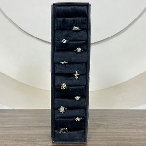 Venta al por mayor, bandeja de exhibición de anillos a cuadros con herramientas manuales para almacenamiento de joyas y escaparate, soporte organizador de múltiples ranuras para anillos y pendientes - Product Image 6