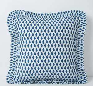 Handmade Bohemian Cotton Frill Cushion <b>Cover</b> Indian Block Print Floral <b>Throw</b> Pillows Luxury Boho Raffle Pillow <b>Covers</b> - Product Image 4