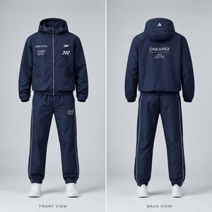 Custom Button-<b>Up</b> <b>Men's</b> 2-Piece Set <b>Zip</b>-<b>Up</b> Polyester Nylon Jacket and trouser Windbreaker Short Tracksuit Sweatsuit - Product Image 3