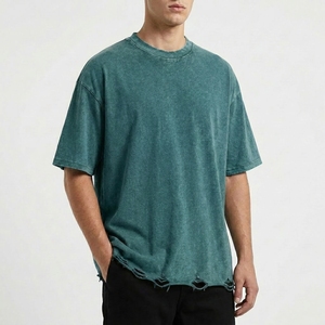 Camiseta Oversize de Algodón Grueso de 230g con Lavado Vintage, Grabado en Relieve, Transpirable, Ecológica, Estilo Urbano y Casual - Product Image 1