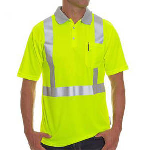 Best Selling Hi Vis Safety <b>T</b>-<b>Shirt</b> ANSI Class 3 EN ISO 20471 Class 2 Reflective Stripes LED <b>Flash</b> Lightweight 100% Cotton Short - Product Image 1
