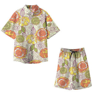 Conjunto de pantalones cortos sublimados para hombre, diseño moderno, algodón transpirable, estampado floral, estilo casual playero, el mejor conjunto de pantalones cortos sublimados para hombre - Product Image 2