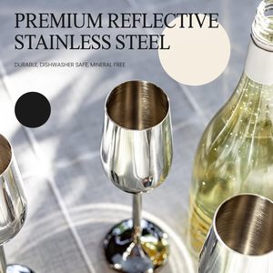 Verres à cocktail classiques en acier inoxydable de haute qualité SKI-GROUP, tige moyenne, 250 ml, compatibles lave-vaisselle, pour whisky et vin rouge - Product Image 2
