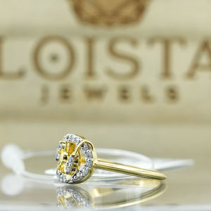 แหวนเพชรทรงกลมตัดแบบคลาสสิกสีเหลืองทองงานแฮนด์เมดสำหรับผู้หญิงของขวัญแต่งงานสำหรับเพื่อนเจ้าสาว - Product Image 3