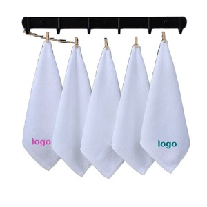 Ensemble de serviettes de bain en coton blanc avec logo brodé, couleur unie, pour usage domestique, douces pour la peau, serviettes pour adultes, haute absorption - Product Image 1