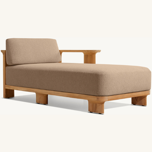 Chaise longue en teck sélectionné, au style moderne, idéale pour se détendre au bord de la piscine - Product Image 4