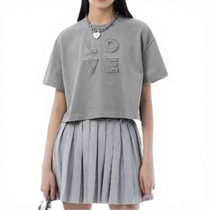 Camisetas Cortas Grises para Hombre, 180g, Algodón Suave, Transpirable, Bordadas, Tejidas, Formales, para Fitness, con Marca Personalizada - Product Image 1