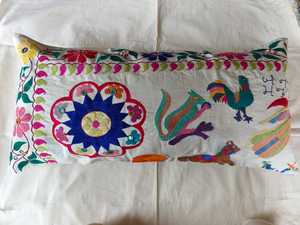Vintage Antique Embroidered 100% Cotton Rectangular Pillowcase Colorful Folk Pattern Envelop Home Decor Throw <b>Cover</b> <b>Sofa</b> Chair - Product Image 4
