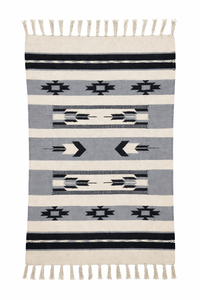 Tapis de sol/tapis rectangulaire moderne en coton fantaisie tissé à la main, motif floral, 950 GSM, lavable, pelucheux, réversible, trois tons de couleur, pour la maison, vente en gros - Product Image 4