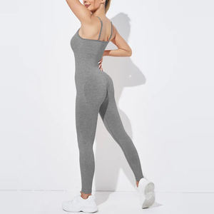 Women Casual <b>Workout</b> <b>Jumpsuit</b> Sleeveless One Piece Sport Suit High Waist Stretch Yoga Fitness Wear Lightweight - Product Image 2